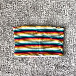 Topshop Rainbow Stripe Tube Top